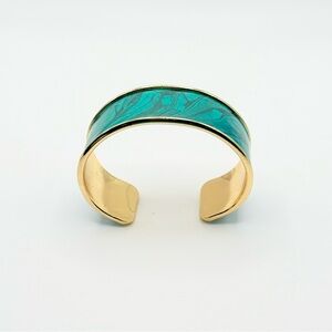 Chic Gold and Turquoise Women's Cuff Bracelet